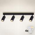 Brilagi - LED RGBW reflektorska svjetiljka s mogućnošću prigušivanja SELE MODERN 4x GU10/4,8W/230V 3000K crna + daljinski upravljač