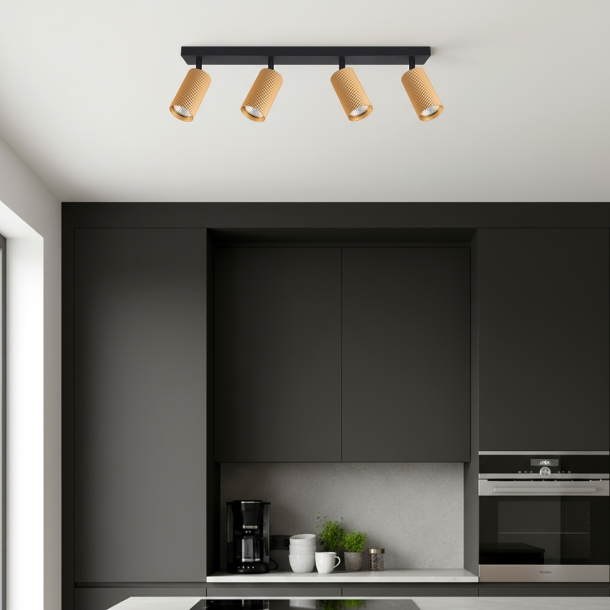 Brilagi - LED RGBW prigušivo ugradno spot svjetlo SELE MODERN 4xGU10/4,8W/230V 3000K zlatna + daljinski upravljač