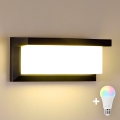 Brilagi - LED RGBW s mogućnošću prigušivanja vanjsko zidno svjetlo BRICKY 1xE27/9W/230V 2700-6500K IP54 crna