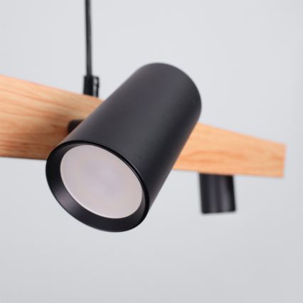 Brilagi - LED RGBW prigušivi luster na sajli SELE 6xGU10/6,5W/230V 2700-6500K crna/dekor hrasta + daljinski upravljač