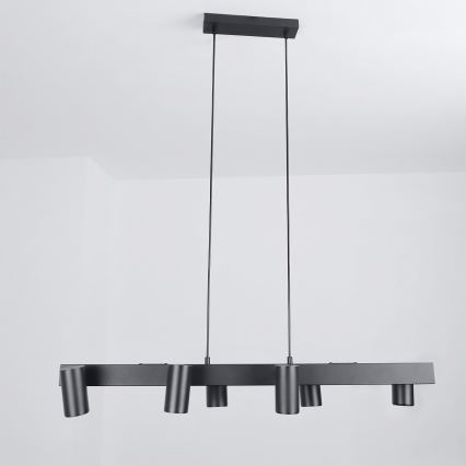 Brilagi - LED RGBW luster s prigušivanjem na sajli SELE 6xGU10/6,5W/230V 2700-6500K crna + daljinski upravljač
