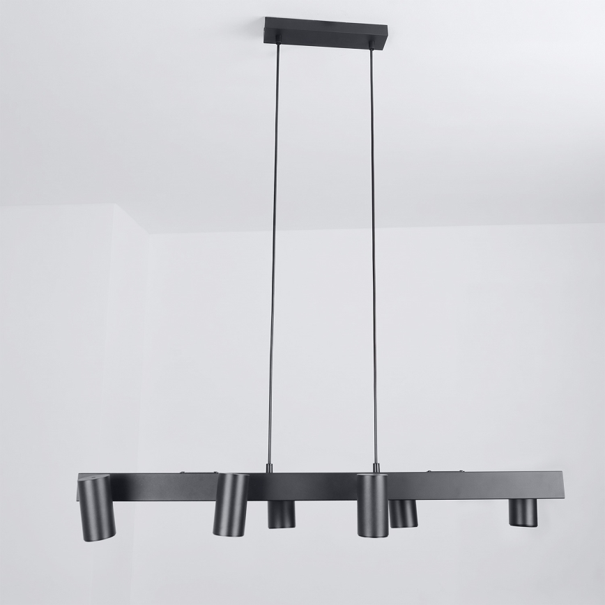 Brilagi - LED RGBW luster s prigušivanjem na sajli SELE 6xGU10/6,5W/230V 2700-6500K crna + daljinski upravljač