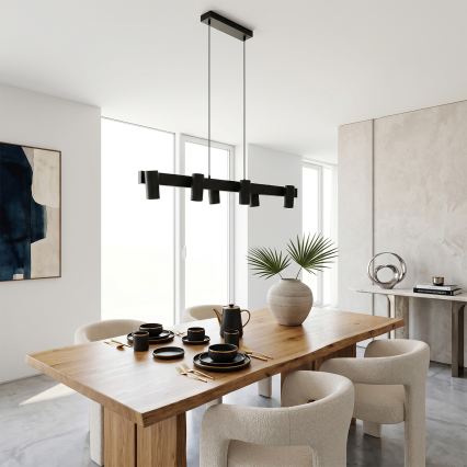 Brilagi - LED RGBW luster s prigušivanjem na sajli SELE 6xGU10/6,5W/230V 2700-6500K crna + daljinski upravljač