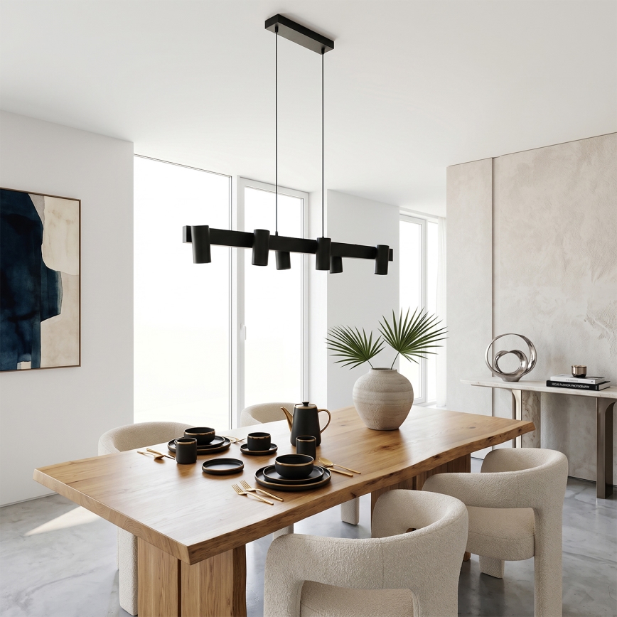 Brilagi - LED RGBW luster s prigušivanjem na sajli SELE 6xGU10/6,5W/230V 2700-6500K crna + daljinski upravljač