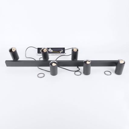 Brilagi - LED RGBW luster s prigušivanjem na sajli SELE 6xGU10/6,5W/230V 2700-6500K crna + daljinski upravljač