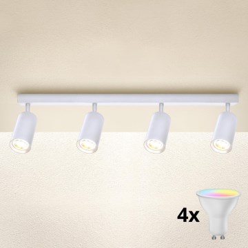 Brilagi - LED RGBW s možností stmívání ugradno reflektorsko svjetlo SELE 4xGU10/4,8W/230V 3000K bijela + daljinski upravljač