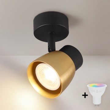 Brilagi - LED RGBW spot s mogućnošću prigušivanja NUGGET 1xGU10/4,8W/230V crna/zlatna