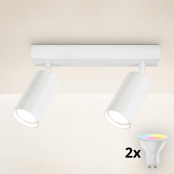 Brilagi - LED RGBW spot s mogućnošću prigušivanja SELE MODERN 2xGU10/4,8W/230V 3000K bijela + daljinski upravljač