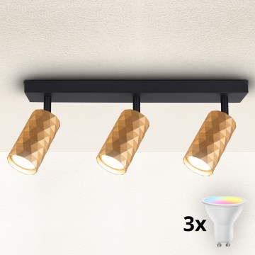 Brilagi - LED RGBW spot sa mogućnošću prigušivanja SELE DIAMANT 3xGU10/4,8W/230V 3000K zlatna + daljinski upravljač