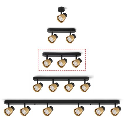 Brilagi - LED RGBW spot svjetiljka NUGGET s mogućnošću dimiranja 3xGU10/6W/230V crna/zlatna