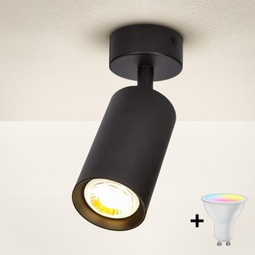 Brilagi - LED RGBW spot svjetiljka s mogućnošću prigušivanja SELE 1xGU10/4,8W/230V 3000K crna + daljinski upravljač