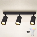 Brilagi - LED RGBW spot svjetiljka s mogućnošću prigušivanja SELE 3xGU10/4,8W/230V 3000K crna + daljinski upravljač