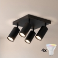 Brilagi - LED RGBW spot svjetlo SELE SQUARE s mogućnošću prigušivanja 4xGU10/6,5W/230V 2700-6500K crno