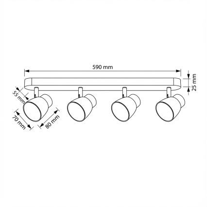 Brilagi - LED RGBW prigušiva spot svjetiljka NUGGET 4xGU10/6W/230V 3000K crna/zlatna + daljinski upravljač