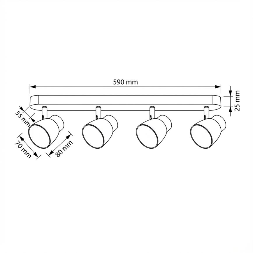 Brilagi - LED RGBW prigušiva spot svjetiljka NUGGET 4xGU10/6W/230V 3000K crna/zlatna + daljinski upravljač