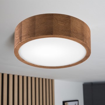 Brilagi - LED RGBW stropna svjetiljka CARVALHO, prigušiva, 1xE27/15W/230V, 2700-6500K, Wi-Fi, hrast, promjer 27,5 cm