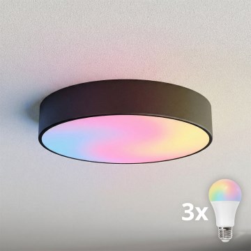 BRILAGI - LED RGBW stropna svjetiljka CLARE 3xE27/12W/230V 2700-6500K Ø 40 cm crna