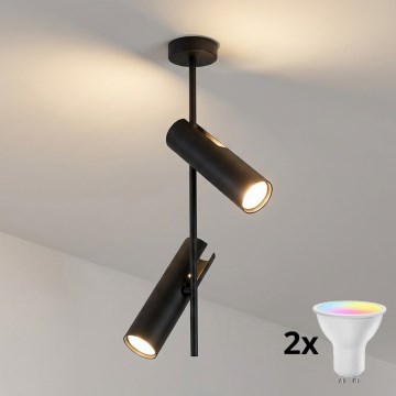 Brilagi - LED RGBW stropna svjetiljka na štapu BRANCH s mogućnošću prigušivanja 2xGU10/6,5W/230V 2700-6500K crna