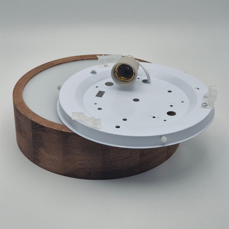 Brilagi - LED RGBW stropna svjetiljka CARVALHO, prigušiva, 1xE27/15W/230V, 2700-6500K, Wi-Fi, hrast, promjer 27,5 cm