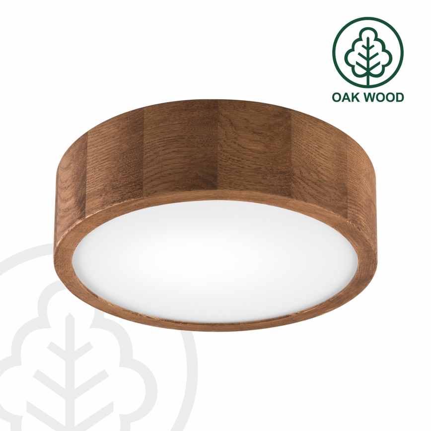 Brilagi - LED RGBW stropna svjetiljka CARVALHO, prigušiva, 1xE27/9W/230V, 2700-6500K, Wi-Fi, hrast, promjer 27,5 cm