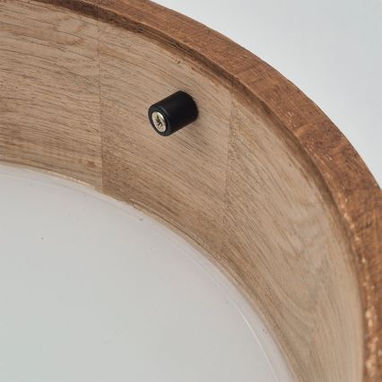 Brilagi - LED RGBW stropna svjetiljka CARVALHO, prigušiva, 1xE27/9W/230V, 2700-6500K, Wi-Fi, hrast, promjer 27,5 cm