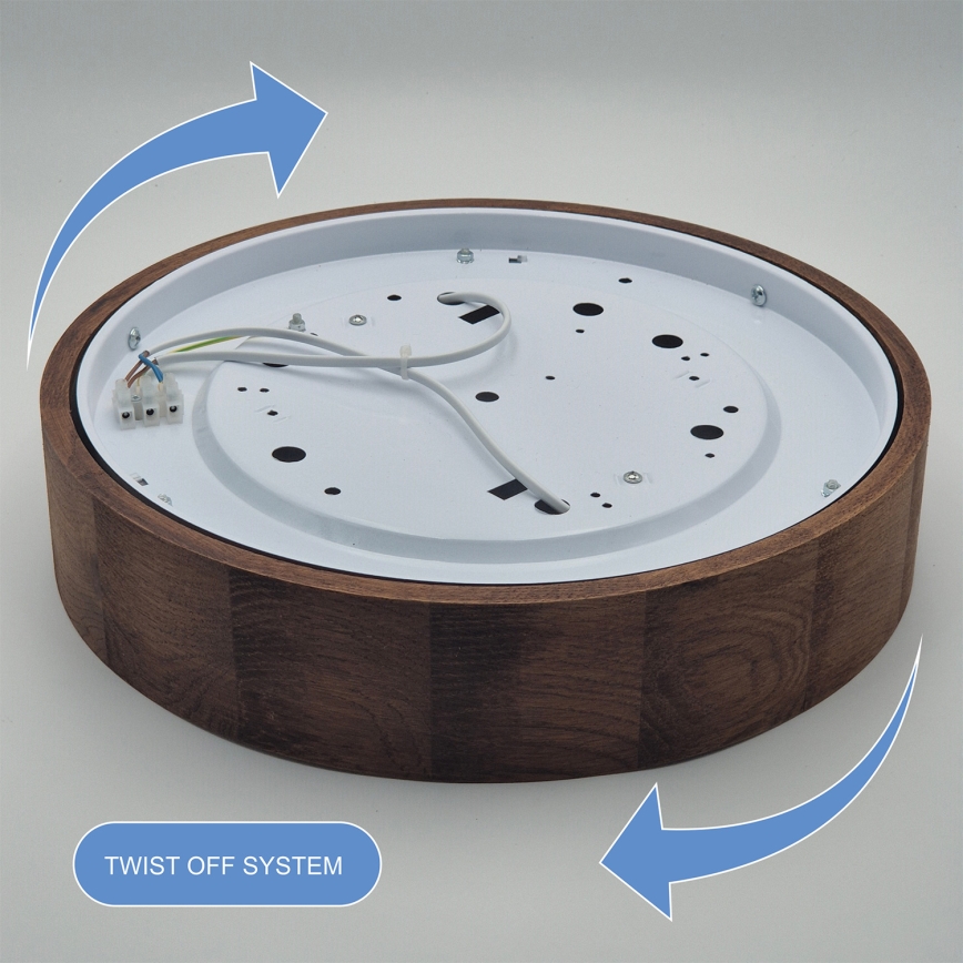 Brilagi - LED RGBW stropna svjetiljka s mogućnošću prigušivanja CARVALHO 2xE27/15W/230V 2700-6500K Wi-Fi hrast pr. 37,5 cm