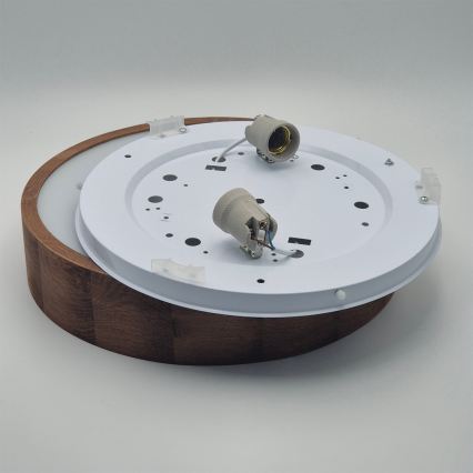 Brilagi - LED RGBW stropna svjetiljka s mogućnošću prigušivanja CARVALHO 2xE27/15W/230V 2700-6500K Wi-Fi hrast pr. 37,5 cm