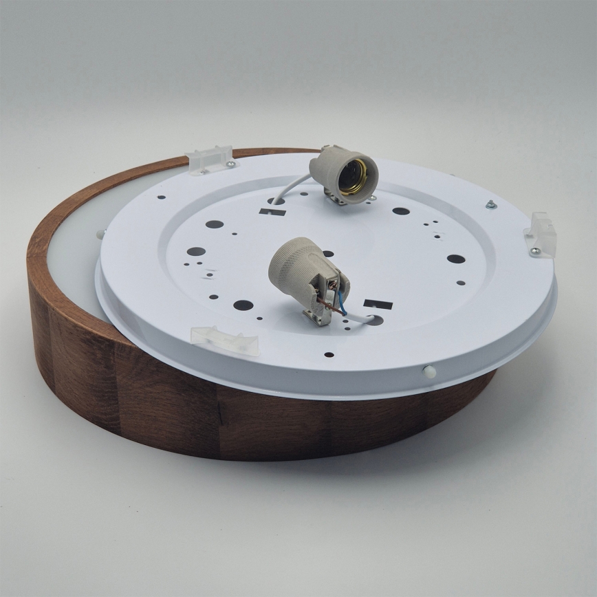 Brilagi - LED RGBW stropna svjetiljka s mogućnošću prigušivanja CARVALHO 2xE27/15W/230V 2700-6500K Wi-Fi hrast pr. 37,5 cm