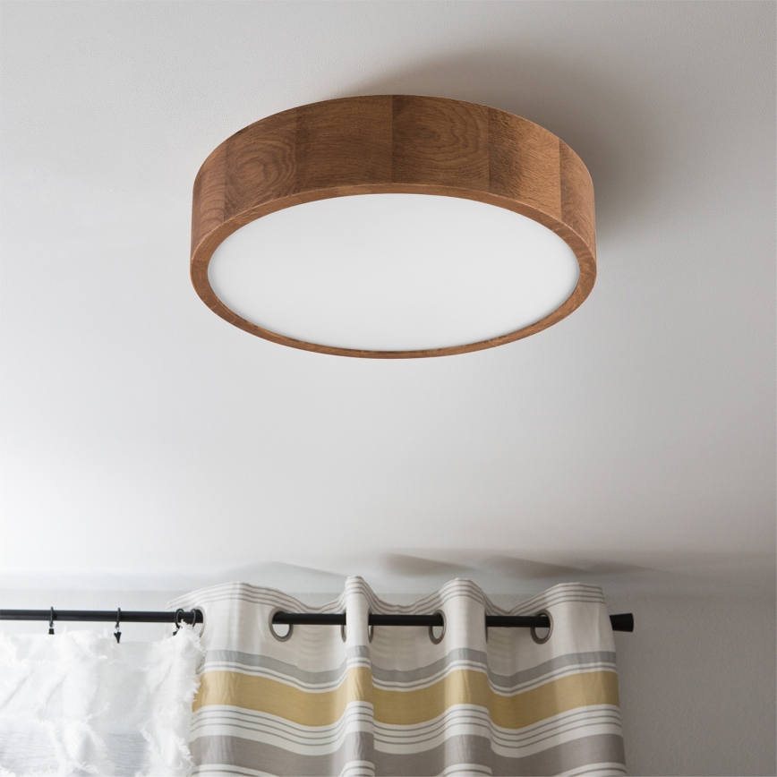 Brilagi - LED RGBW stropna svjetiljka s mogućnošću prigušivanja CARVALHO 2xE27/9W/230V 2700-6500K Wi-Fi hrast pr. 37,5 cm