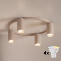 Brilagi - LED RGBW stropna svjetiljka SELE s prigušivanjem 4xGU10/6,5W/230V 2700-6500K bež