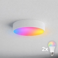 Brilagi - LED RGBW stropno svjetlo za kupaonicu CLARE s mogućnošću prigušivanja, 2xE27/9W/230V 2700-6500K pr. 30 cm IP54 Wi-Fi bijela