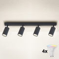 Brilagi - LED RGBW ugradna spot svjetiljka SELE, s mogućnošću prigušivanja, 4xGU10/4,8W/230V 3000K, antracit + daljinski upravljač