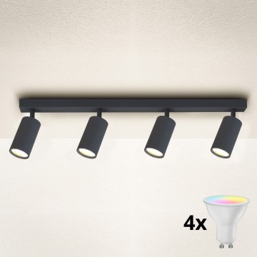 Brilagi - LED RGBW ugradna spot svjetiljka SELE, s mogućnošću prigušivanja, 4xGU10/4,8W/230V 3000K, antracit + daljinski upravljač