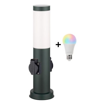 Brilagi - LED RGBW vanjska svjetiljka s mogućnošću prigušivanja i 2 utičnicama NOVA 1xE27/9W/230V 2700-6500K IP44 40 cm antracit