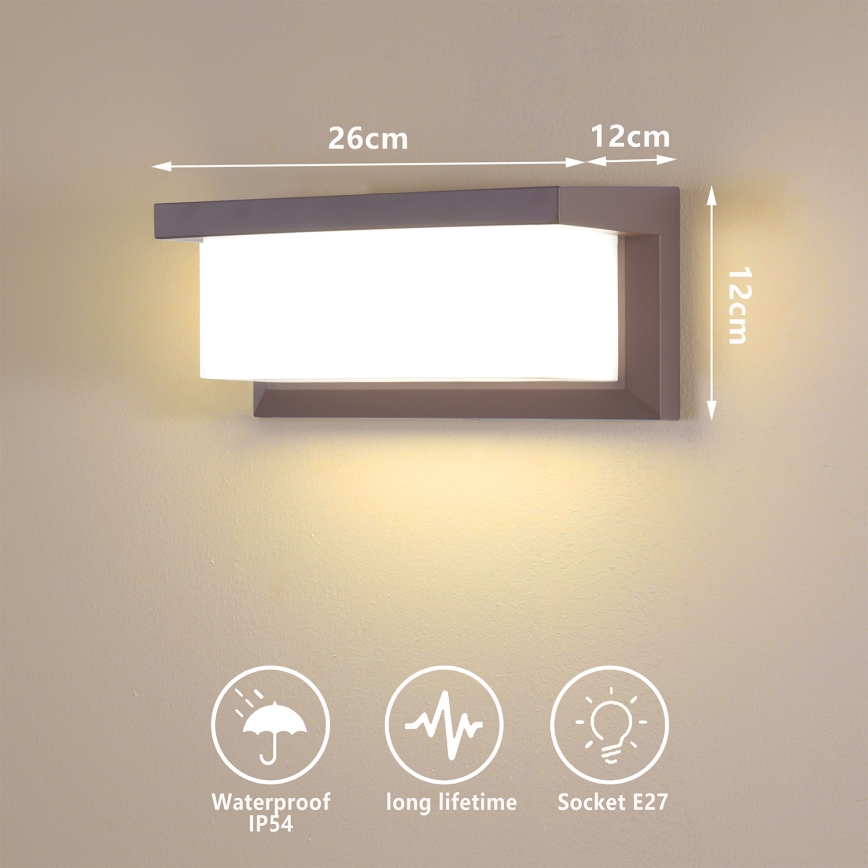 Brilagi - LED RGBW prigušivo vanjsko zidno svjetlo BRICKY 1xE27/9W/230V 2700-6500K IP54 smeđe
