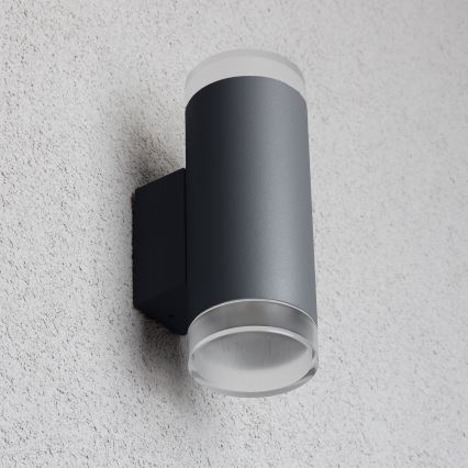 Brilagi - LED RGBW prigušivo vanjsko zidno svjetlo MATERA 2xGU10/4,8W/230V 3000K IP54 antracit + daljinski upravljač