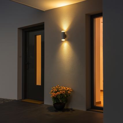 Brilagi - LED RGBW s mogućnošću prigušivanja vanjska zidna svjetiljka MATERA 2xGU10/4,8W/230V 3000K IP54 siva + daljinski upravljač