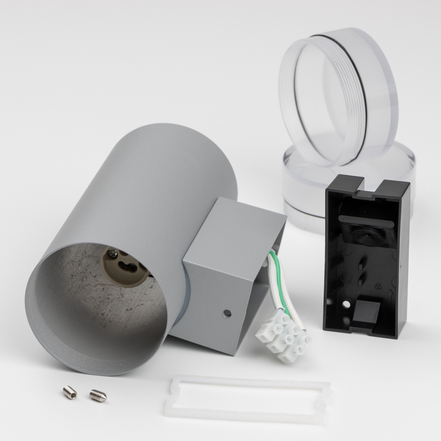 Brilagi - LED RGBW s mogućnošću prigušivanja vanjska zidna svjetiljka MATERA 2xGU10/4,8W/230V 3000K IP54 siva + daljinski upravljač