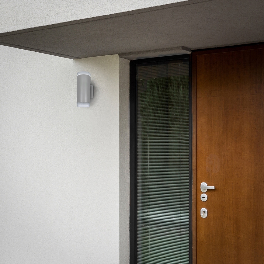 Brilagi - LED RGBW s mogućnošću prigušivanja vanjska zidna svjetiljka MATERA 2xGU10/4,8W/230V 3000K IP54 siva + daljinski upravljač
