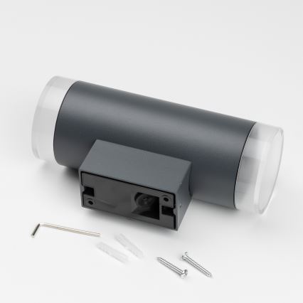 Brilagi - LED RGBW prigušivo vanjsko zidno svjetlo MATERA 2xGU10/6W/230V 3000K IP54 antracit + daljinski upravljač