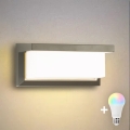 Brilagi - LED RGBW vanjska zidna svjetiljka s mogućnošću prigušivanja BRICKY 1xE27/9W/230V 2700-6500K IP54 siva