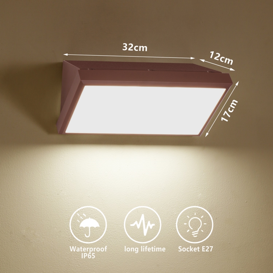 Brilagi - LED RGBW prigušivo vanjsko zidno svjetlo TRIANGLE 1xE27/15W/230V 2700-6500K IP65 smeđe