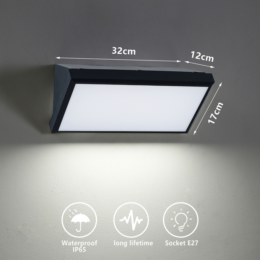 Brilagi - LED RGBW prigušivo vanjsko zidno svjetlo TRIANGLE 1xE27/9W/230V 2700-6500K IP65 crno