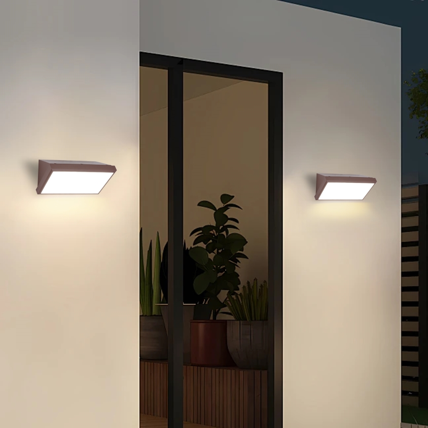 Brilagi - LED RGBW prigušivo vanjsko zidno svjetlo TRIANGLE 1xE27/9W/230V 2700-6500K IP65 smeđe