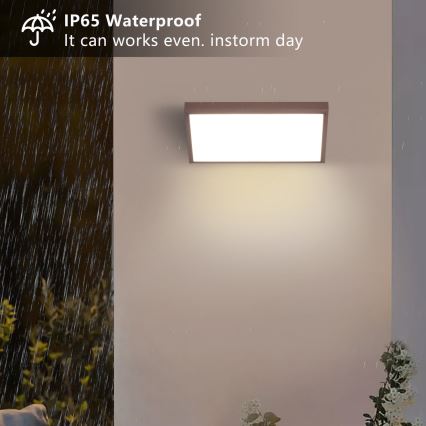 Brilagi - LED RGBW prigušivo vanjsko zidno svjetlo TRIANGLE 1xE27/9W/230V 2700-6500K IP65 smeđe