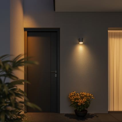 Brilagi - LED RGBW s mogućnošću prigušivanja vanjska zidna svjetiljka MATERA 1xGU10/4,8W/230V 3000K IP54 siva + daljinski upravljač