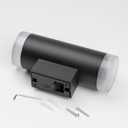 Brilagi - LED RGBW prigušivo vanjsko zidno svjetlo MATERA 2xGU10/4,8W/230V 3000K IP54 crno + daljinski upravljač