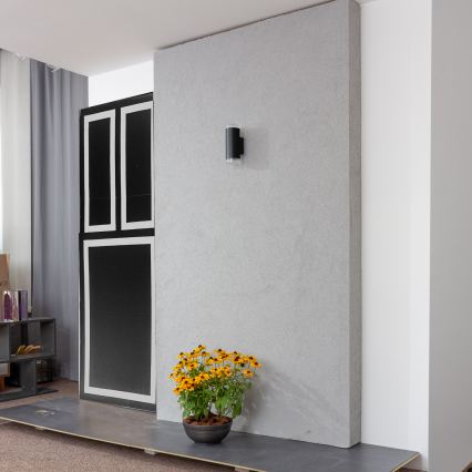 Brilagi - LED RGBW prigušivo vanjsko zidno svjetlo MATERA 2xGU10/4,8W/230V 3000K IP54 crno + daljinski upravljač