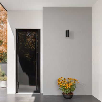 Brilagi - LED RGBW prigušivo vanjsko zidno svjetlo MATERA 2xGU10/6W/230V 3000K IP54 crno + daljinski upravljač