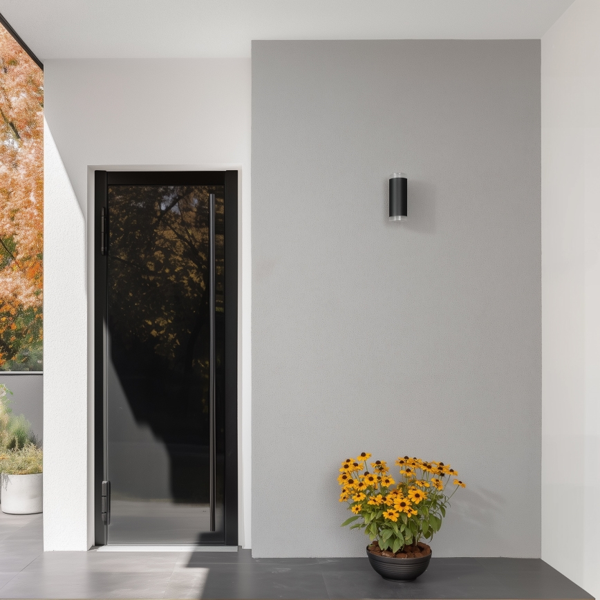 Brilagi - LED RGBW prigušivo vanjsko zidno svjetlo MATERA 2xGU10/6W/230V 3000K IP54 crno + daljinski upravljač